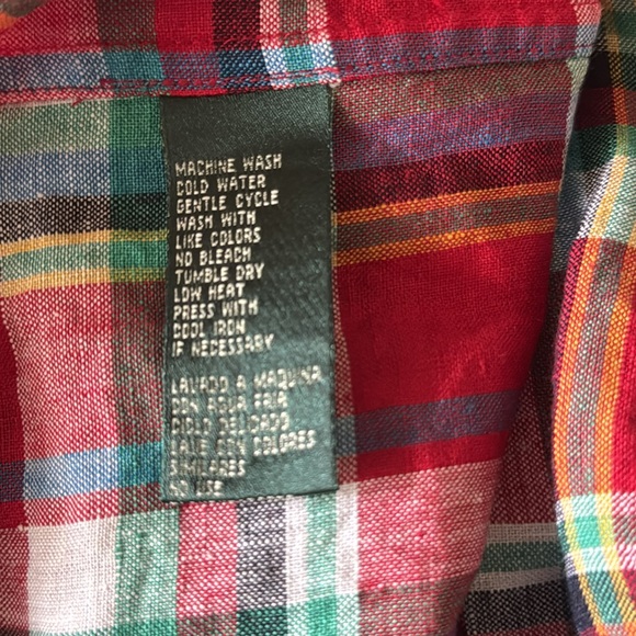 RALPH LAUREN Vintage Plaid Linen Shirt - Picture 7 of 8